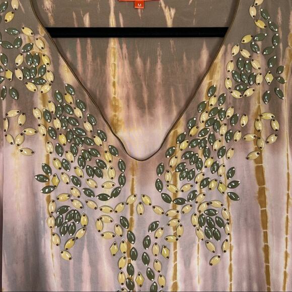 Hale Bob Cabana Tie dye Beaded Blouse Medium - Picture 4 of 7